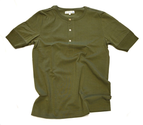 Merz b. Schwanen Knopfleistenhemd, 2-fädig, 1/4 Arm, army XL