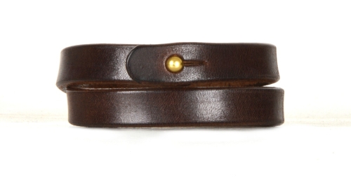 OBERWEIHER Lederarmband dark brown/brass