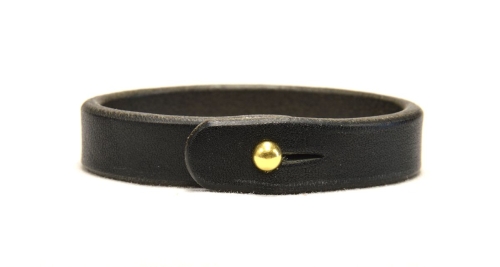 OBERWEIHER Lederarmband black/brass