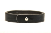 OBERWEIHER Lederarmband black/nickel