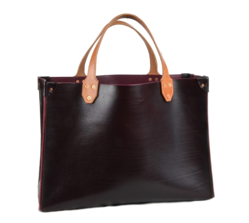 OBERWEIHER ORIGINAL Rindleder Tasche "Aubergine"