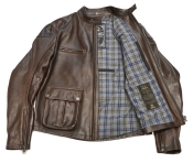 ROKKER "Goodwood Leather Jacket" Brown M